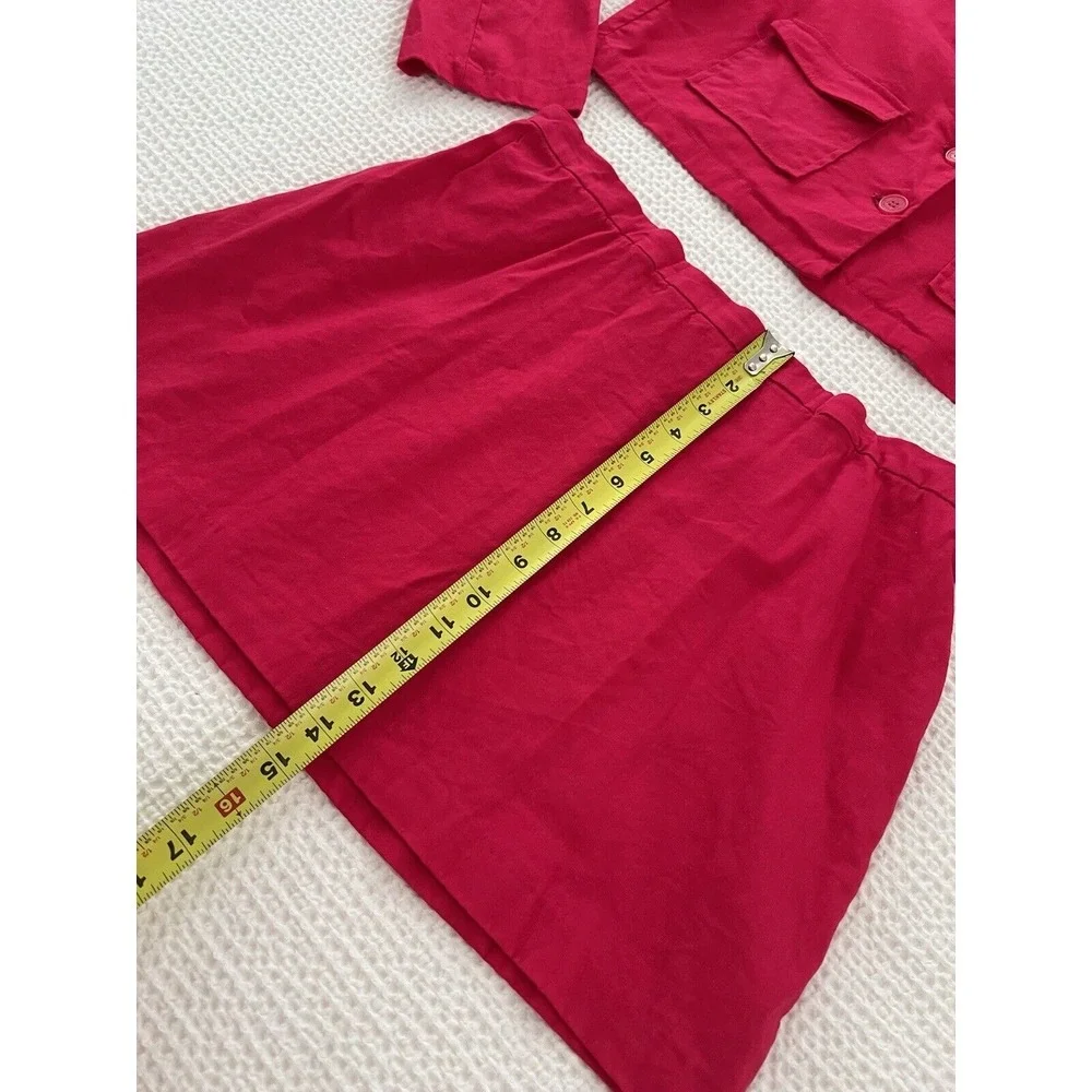 House of Harlow 1960 Vibrant Pink Cropped Spring Summer Blazer‎ & Skirt Set sz L